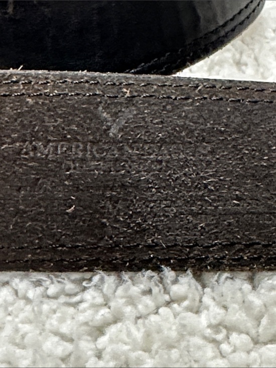 vintage American Eagle Outfitters Thick Black leather belt, Oval Floral Buckle main image 8